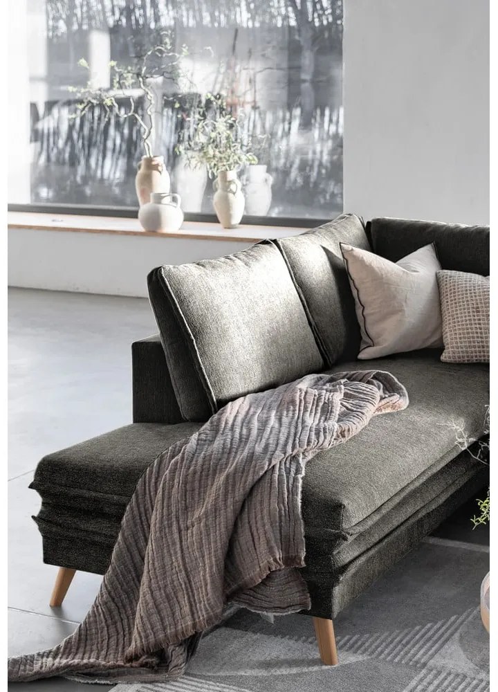 Divano letto angolare grigio scuro (angolo sinistro) Charming Charlie - Miuform