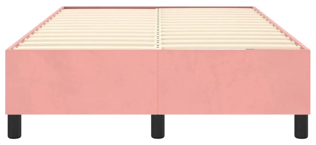 Giroletto a molle rosa 120x200 cm in velluto