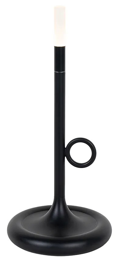 Lampada da tavolo da esterno nera con LED con dimmer touch ricaricabile - Sjarel