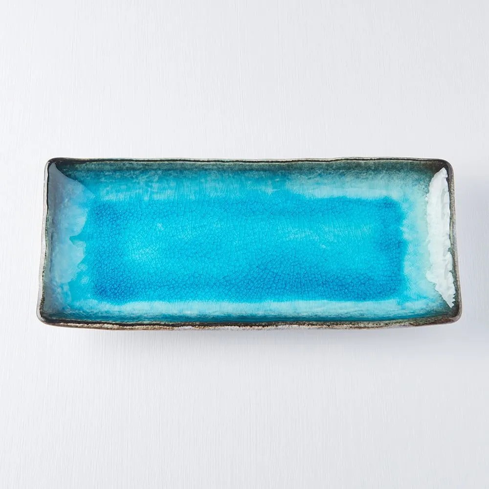 Piatto da portata in ceramica blu, 29 x 12 cm Sky - MIJ