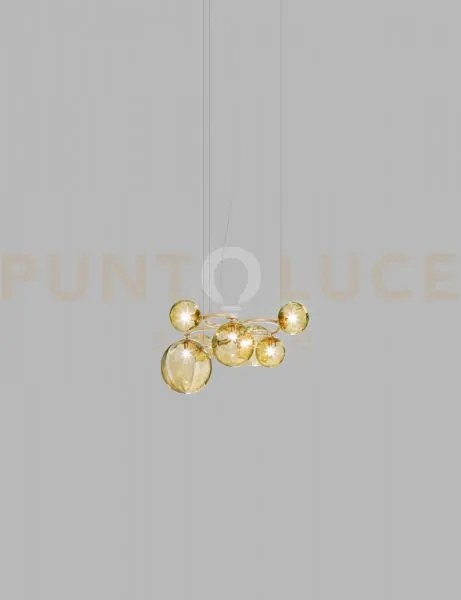 Puppet ring sospensione 7 ambra trasparente oro satinato 7 luci att...