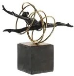 Statua Decorativa DKD Home Decor Nero Dorato Metallo Resina Moderno (36 x 14 x 29,5 cm)