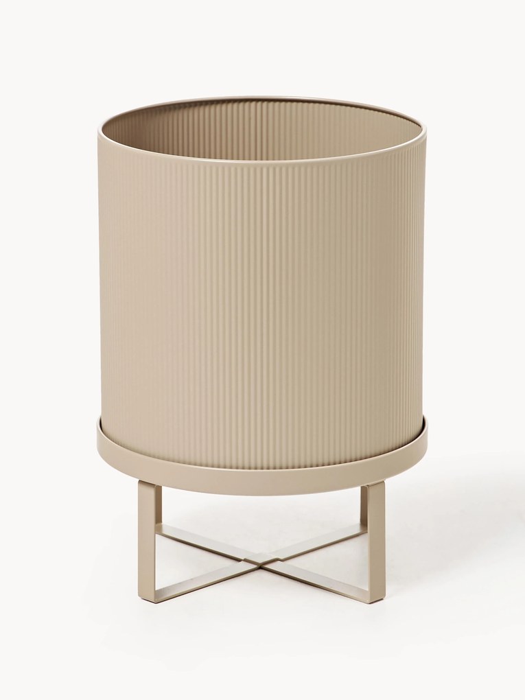 Portavaso con superficie millerighe Bau, alt. 38 cm
