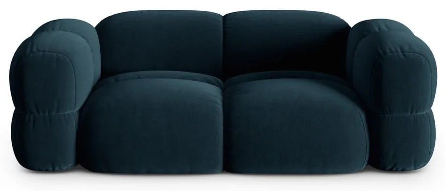 Divano blu scuro con rivestimento in velluto 210 cm Loretto – Cosmopolitan Design