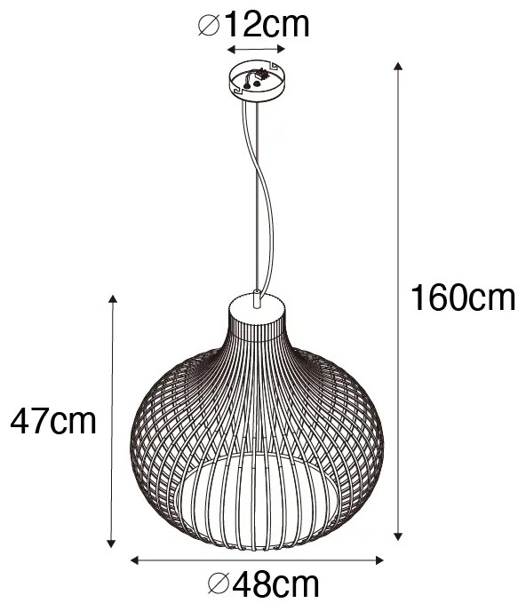 Lampada a sospensione moderna nera 48 cm - Saffira