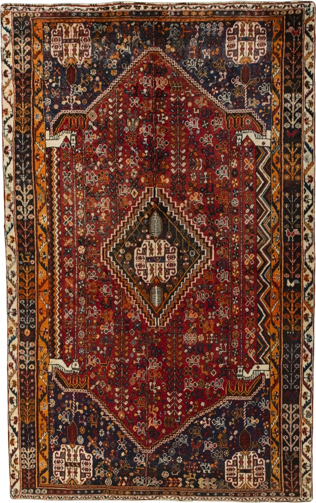 Shiraz Tappeto persiano 160x250 Rosso (Iran) Annodato A Mano