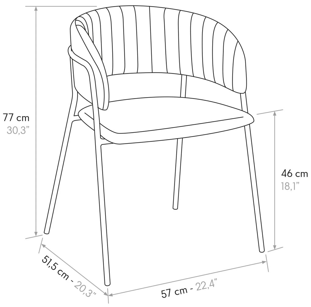 SOLANA - sedia di design moderno in velluto