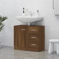 Mobile Lavabo Rovere Marrone 63x30x54 cm in Legno Multistrato 815632