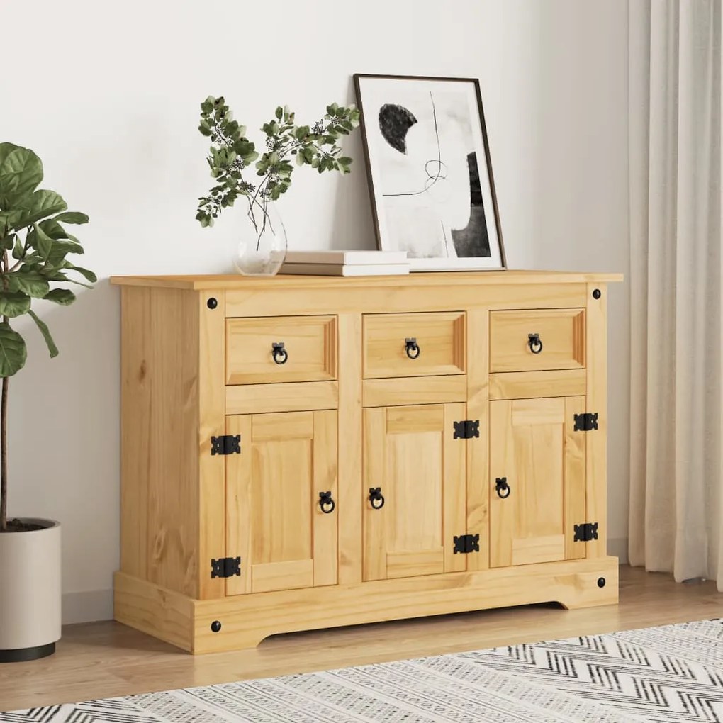 Credenza Corona Marrone 112x44x78 Cm Legno Di Pino Messicano /