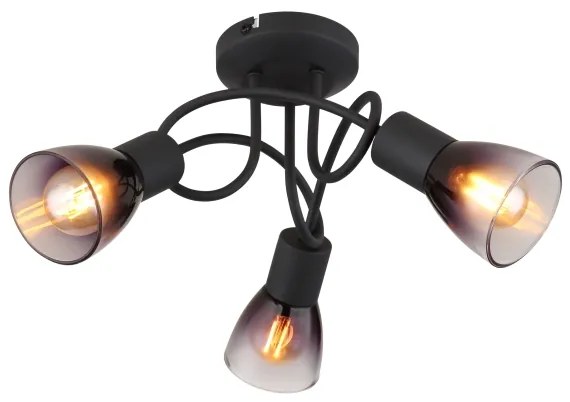 Globo 54312-3D - Lampadario a plafone SATELLA 3xE14/25W/230V nero