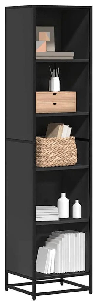 Libreria Nera 40x35x170,5 Cm İn Legno Multistrato /
