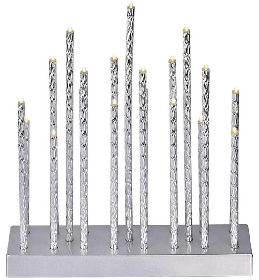 Candeliere natalizio LED 19xLED/3xAA grigio