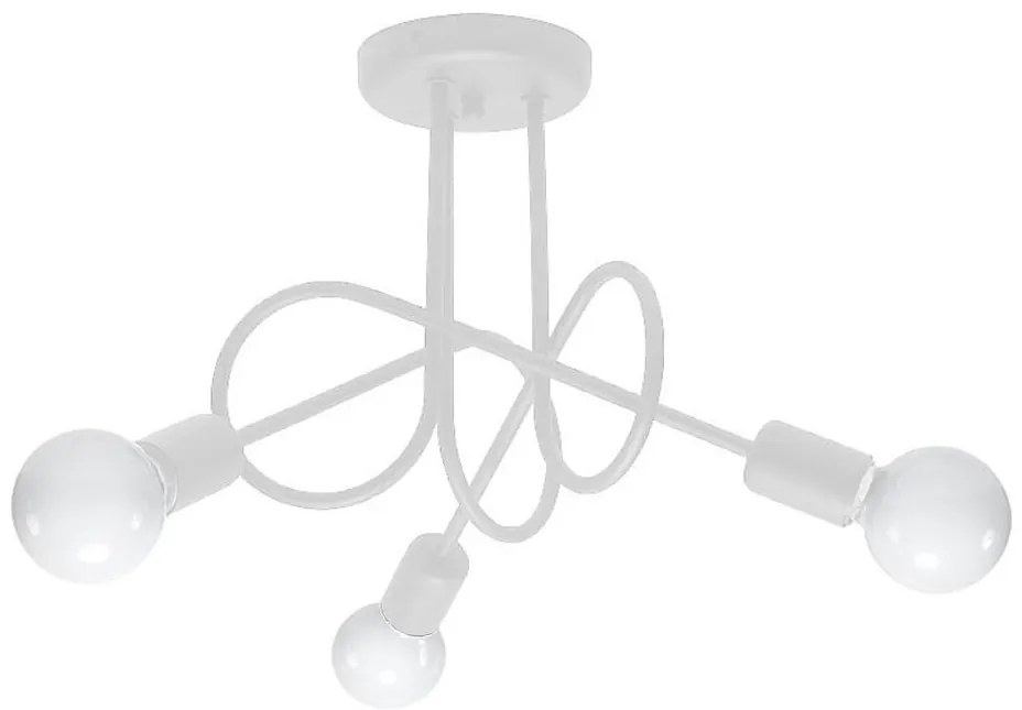 Sollux SL.1431 - Lampadario a plafone LOOP 3xE27/15W/230V bianco