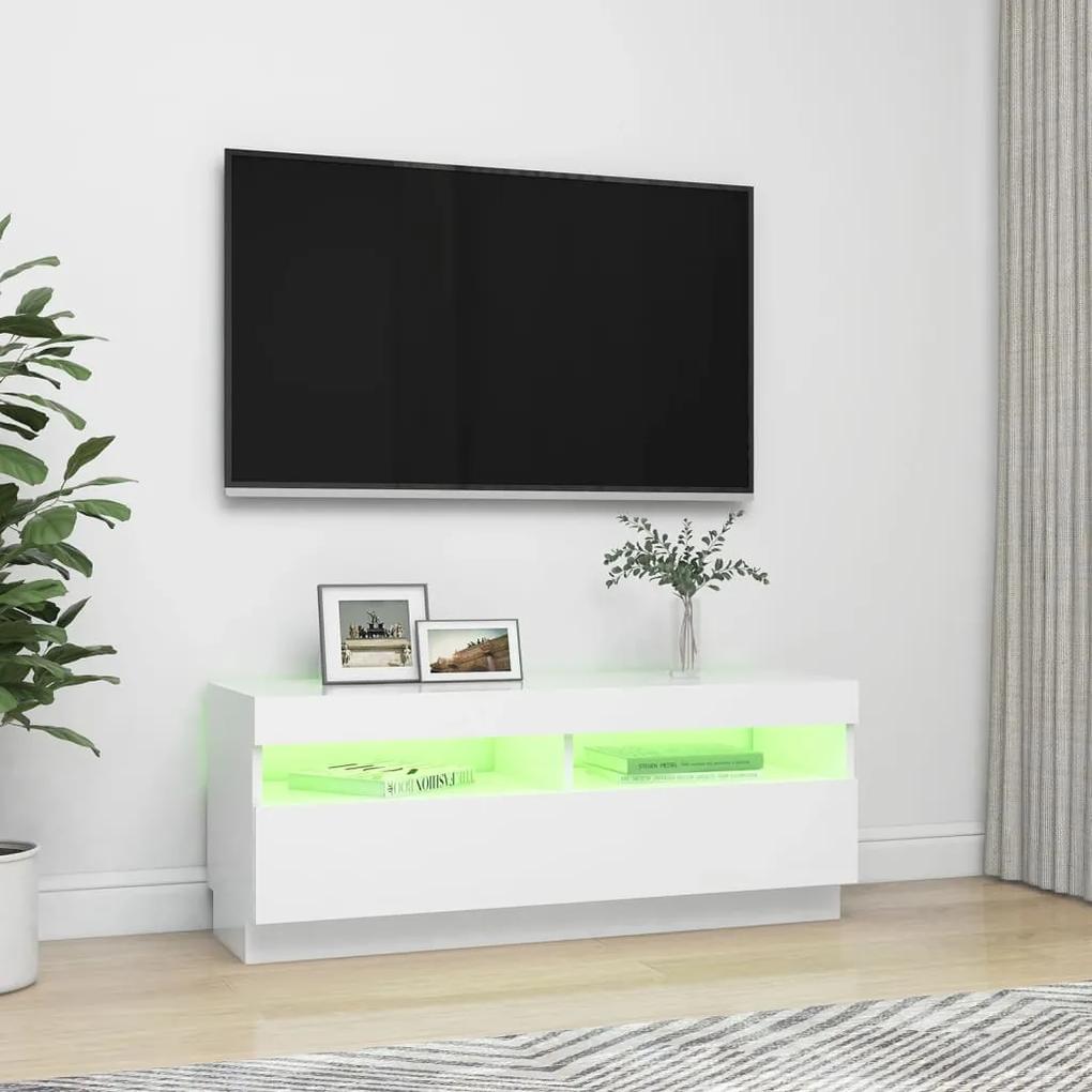 Mobile porta tv con luci led bianco 100x35x40 cm