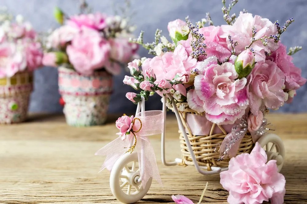 Quadro su tela – Garofano rosa romantico in stile vintage