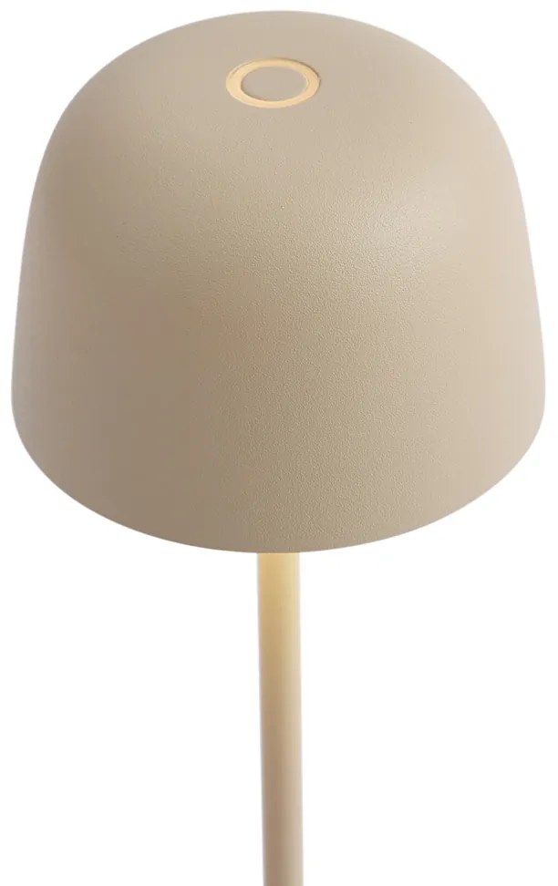 Lampada da tavolo beige con LED ricaricabile con stazione di ricarica IP65 - Raika