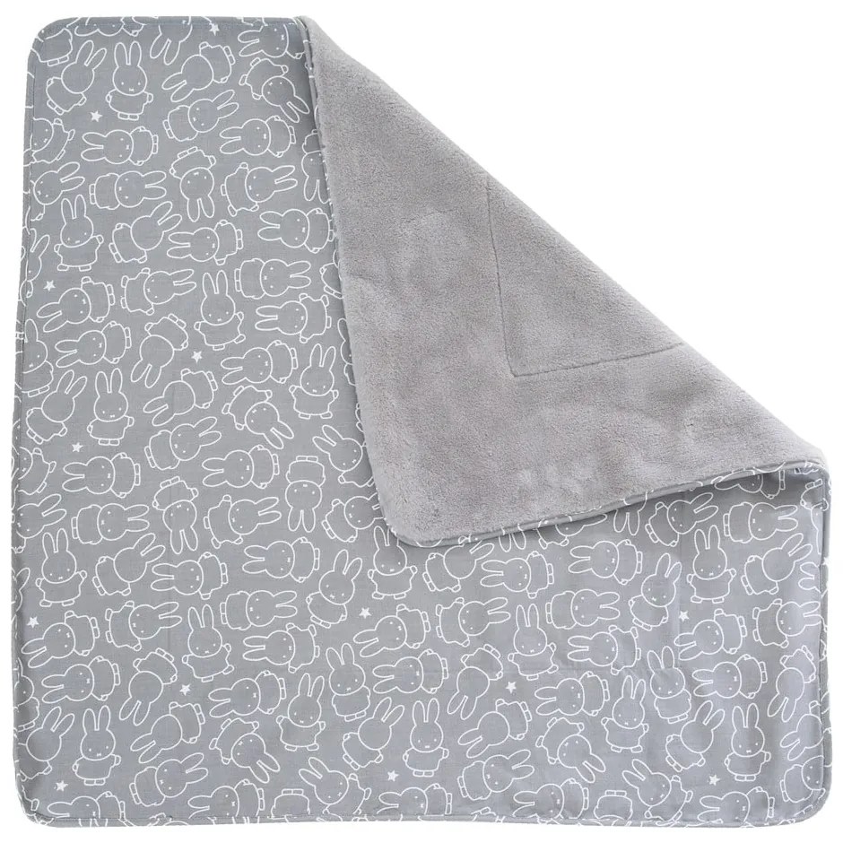 Coperta per bambini grigia in micropile 80x80 cm Miffy – Roba