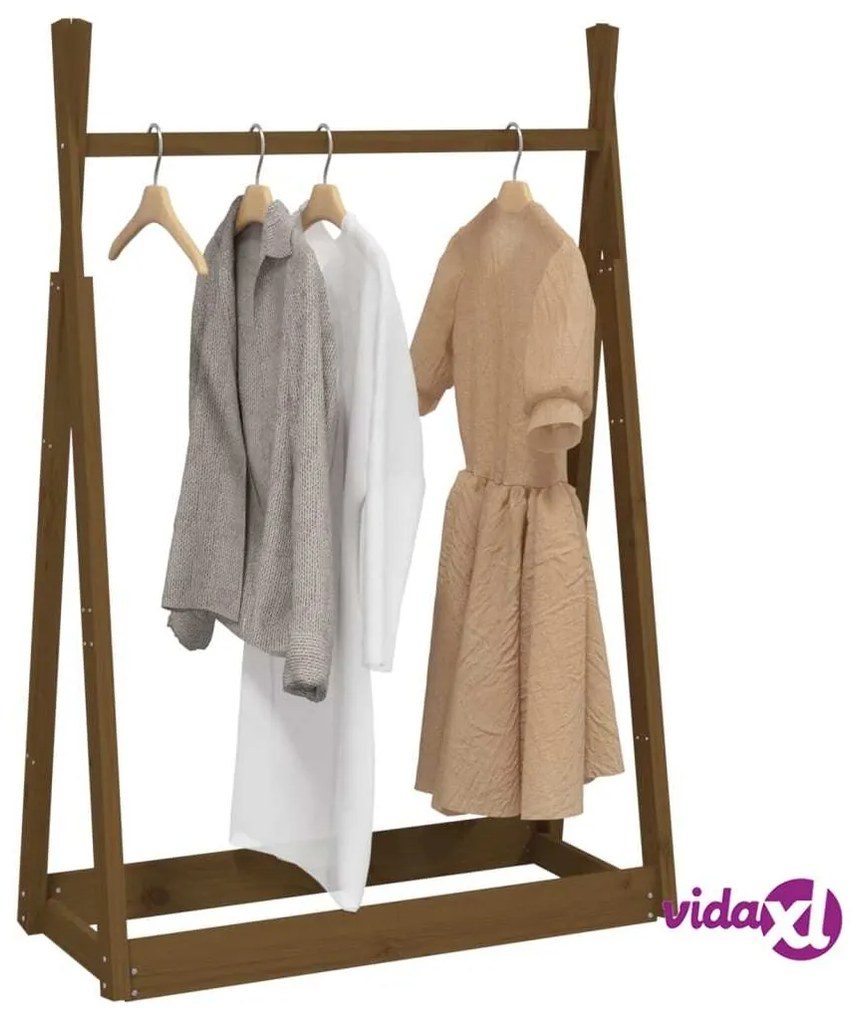 vidaXL Appendiabiti Miele 100x45x150 cm in Legno Massello di Pino