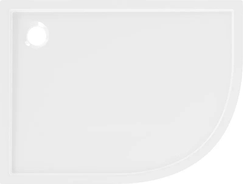 Mexen Flow piatto doccia semicircolare asimmetrico slim sinistro 90 x 80 cm, bianco lucido - 46Q108090L