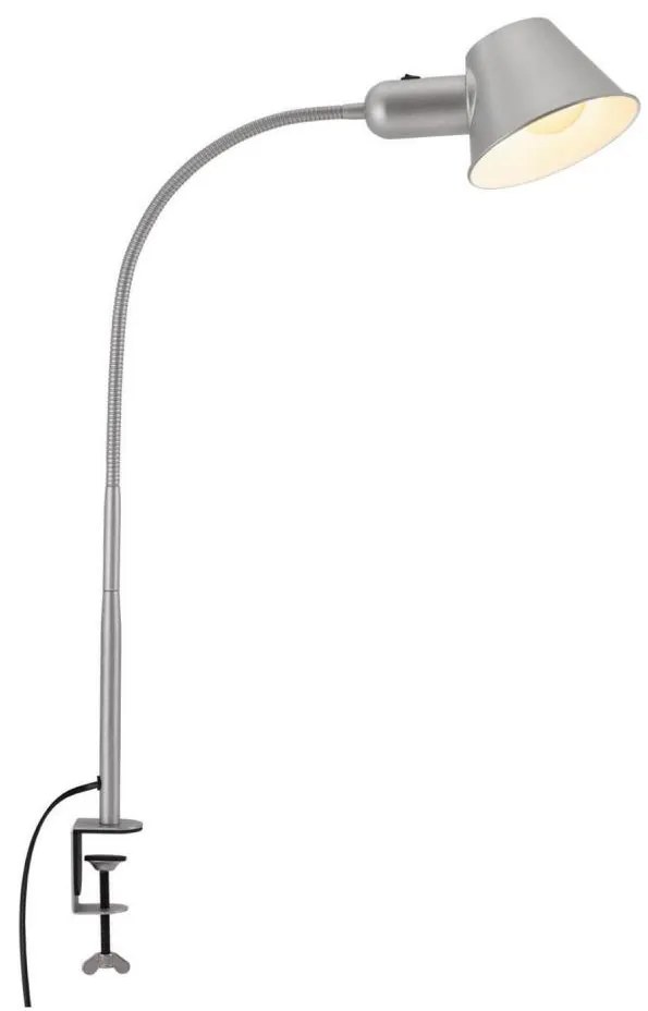 Brilo - Flessibile lampada da tavolo con clip 1xE27/10W/230V argento