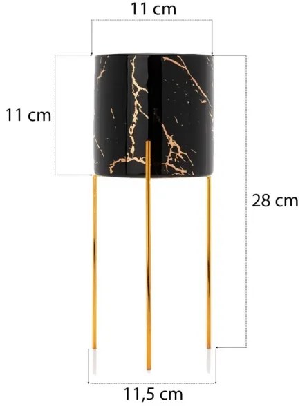 Portafiori NILA 28x11 cm nero/oro