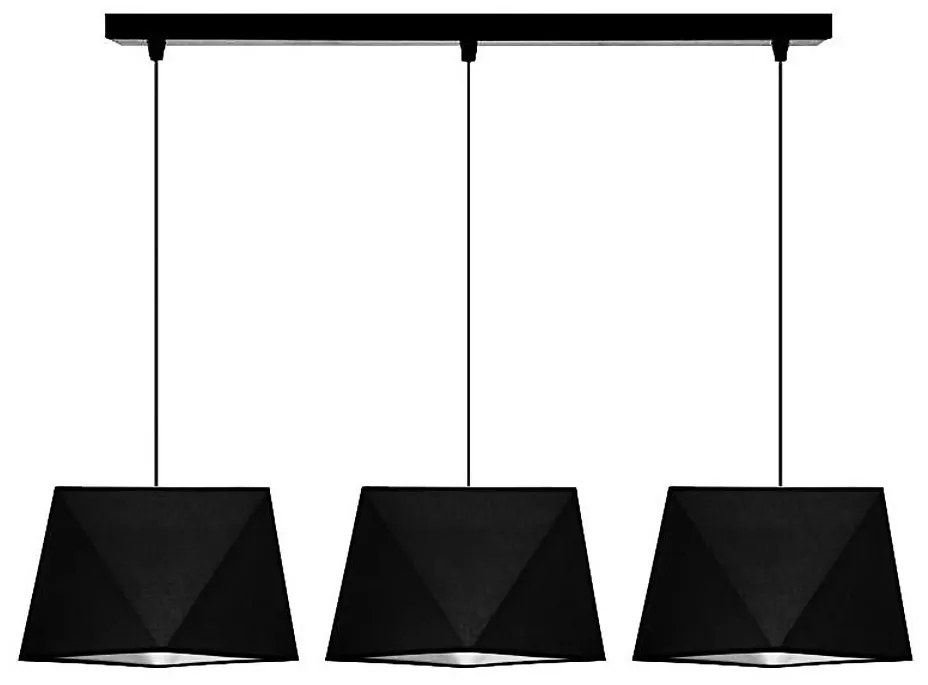 Lampadario a sospensione con filo DIAMENT 3xE27/60W/230V nero