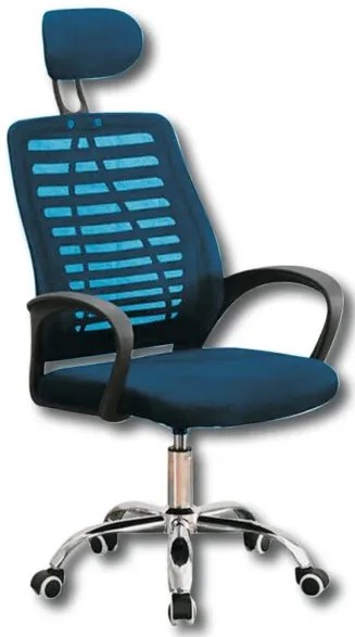 Poltrona Ufficio Mouse - Ergonomica, Schienale Traspirante, Colore Blu