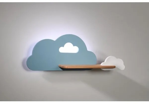 Applique LED per bambini con mensola CLOUD LED/5W/230V blu/bianco