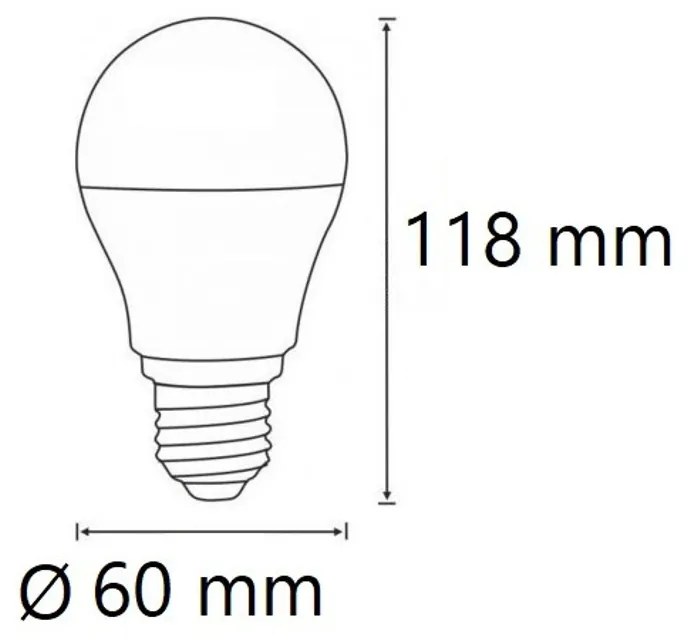 Lampada LED E27 12W A60 105lm/W Colore Bianco Naturale 4.000K