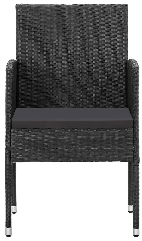 Set da Pranzo da Giardino 5 pz in Polyrattan Nero