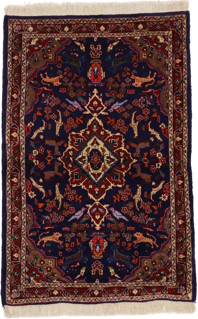 Sarouk Tappeto persiano 100x150 Blu (Iran) Annodato A Mano