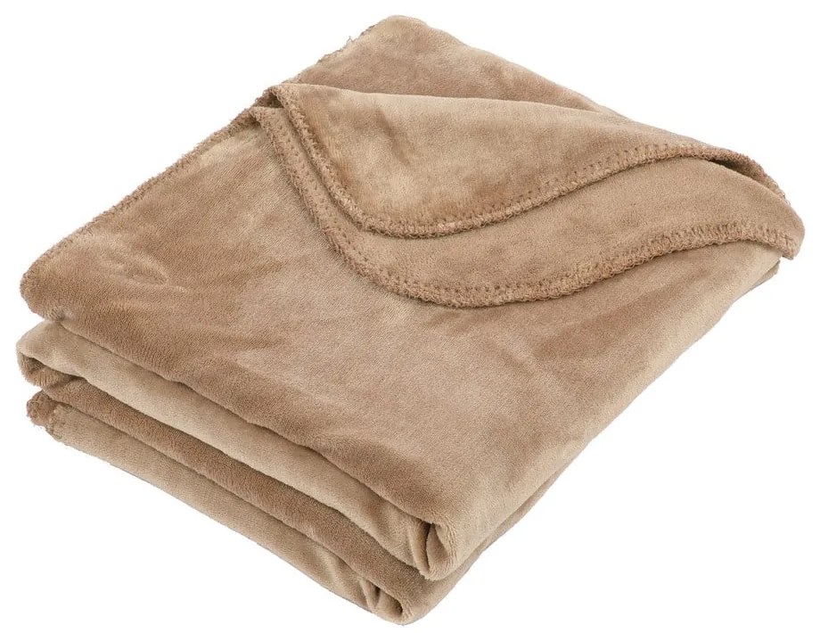 Copriletto marrone sabbia , 130 x 170 cm Horsestitch - Tiseco Home Studio