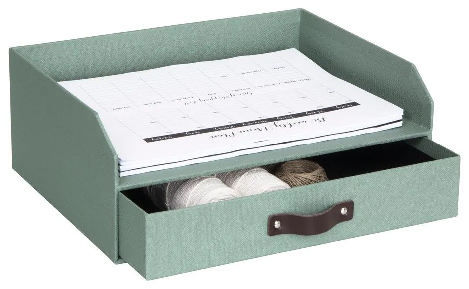 Organizer verde in cartone per cassetti/per documenti Walter Canvas Paper Laminate – Bigso