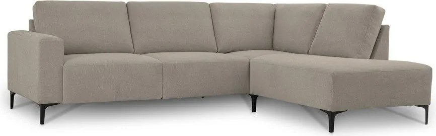 Divano angolare marrone chiaro (con penisola a destra/a L) con rivestimento in ciniglia Fabian – Scandic