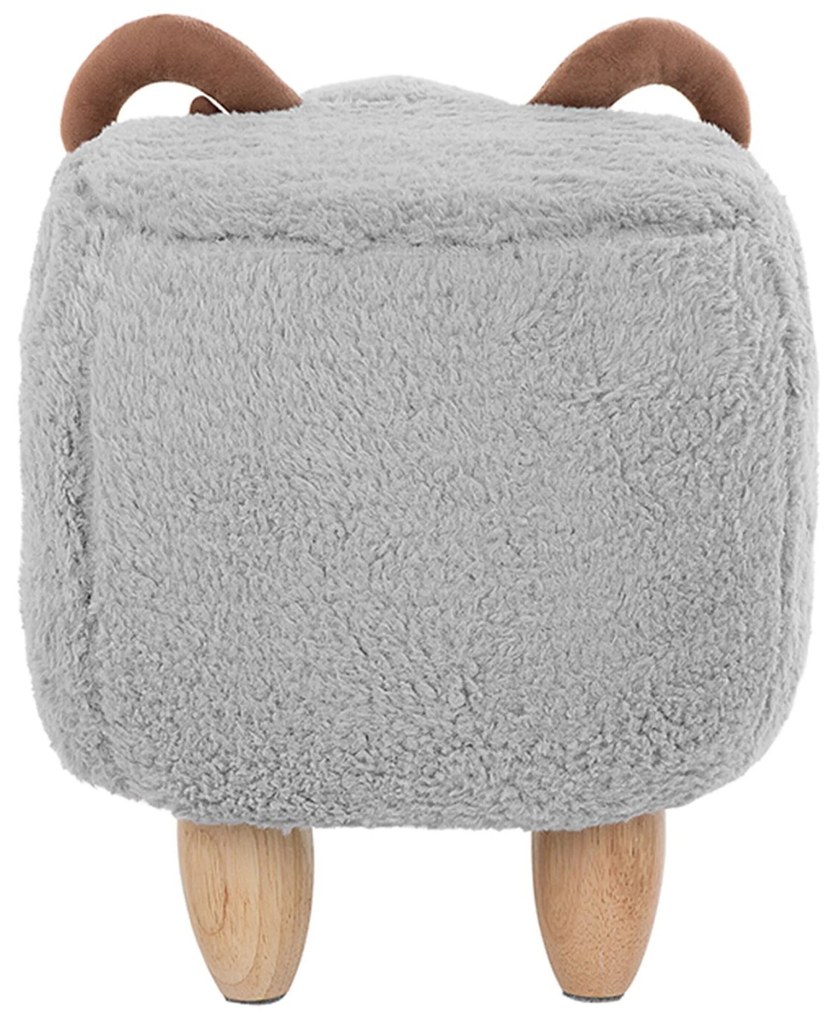 Pouf in tessuto grigio LAMB Beliani