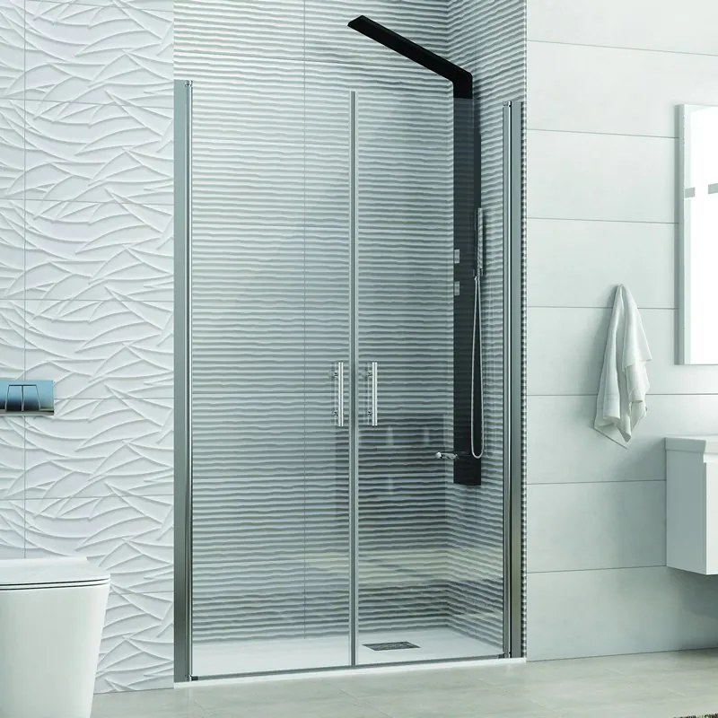 Nicchia doccia due battenti 80-85cm finitura cromo | KS2800 Saloon - KAMALU