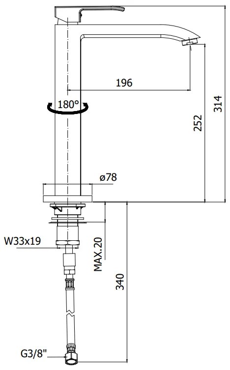 Paffoni Level Les188 Miscelatore Lavello Monocomando Con Corpo Girevole Cromo