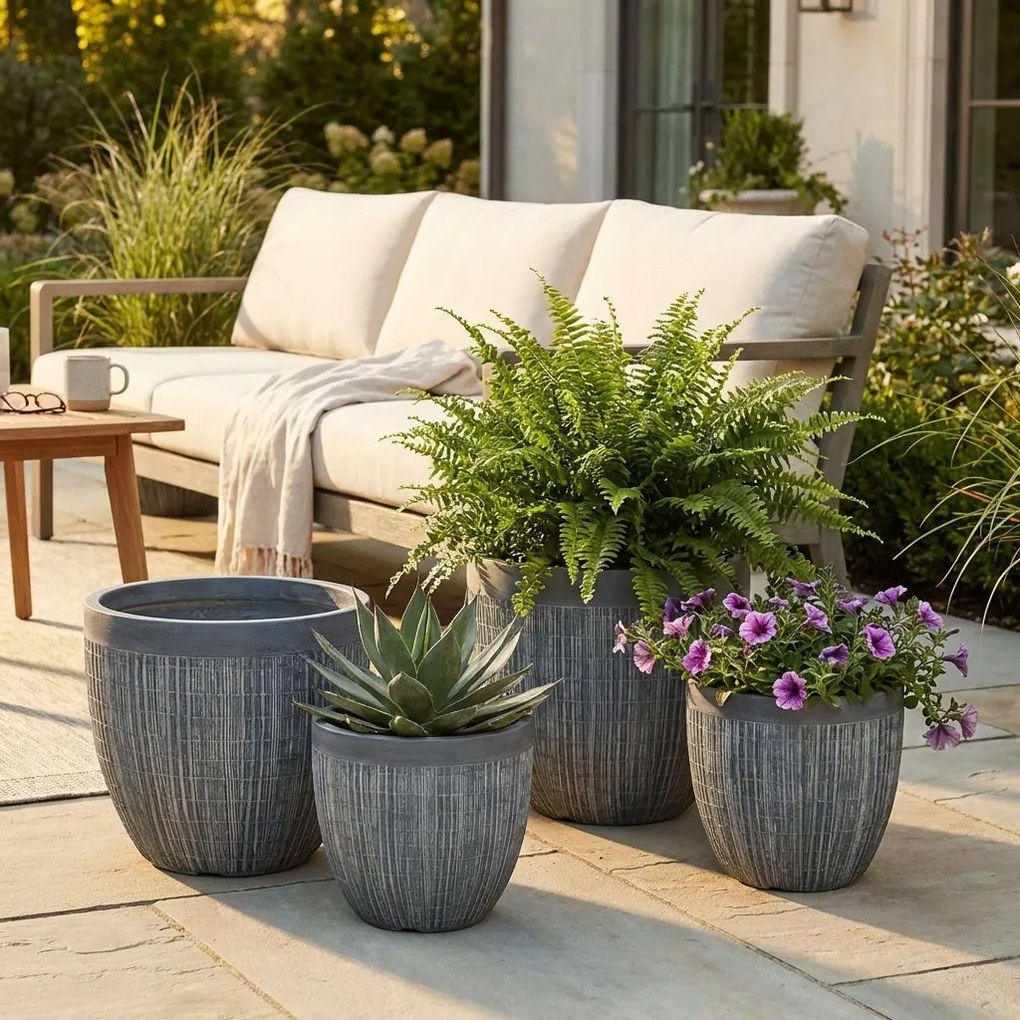 AMARANTO - set di vasi in fibra sintetica