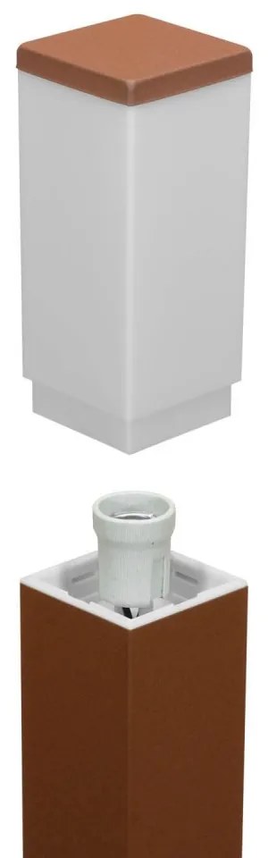 Paletto da Giardino 40cm, acciaio INOX, CORTEN, IK06, IP54, base E27 Colore Corten