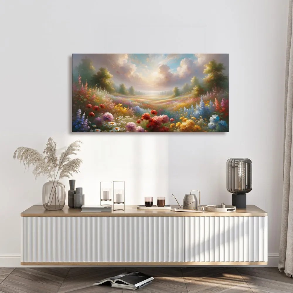 Quadro su tela – Valle fiorita e soleggiata