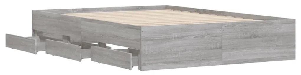 Giroletto Cassetti Grigio Sonoma 135x190 cm Legno Multistrato