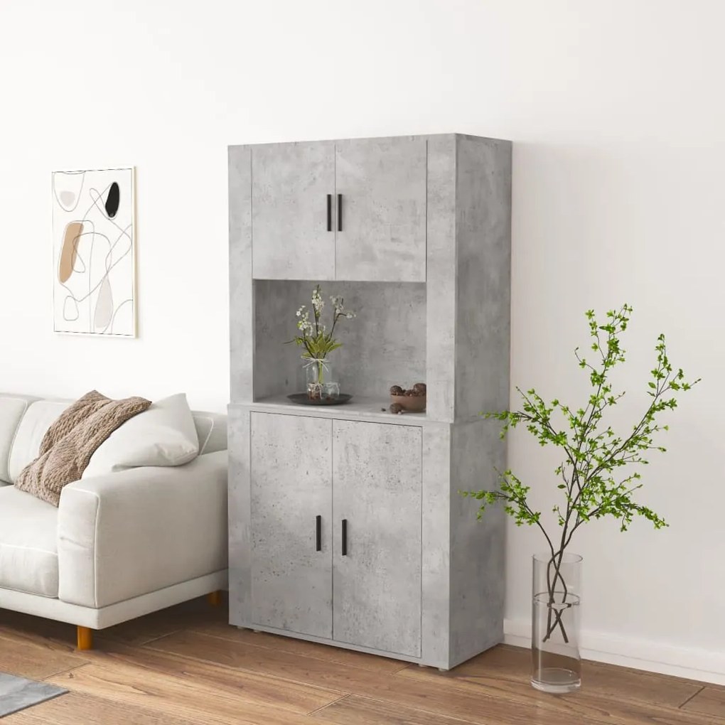 Credenza Grigio Cemento İn Legno Multistrato /
