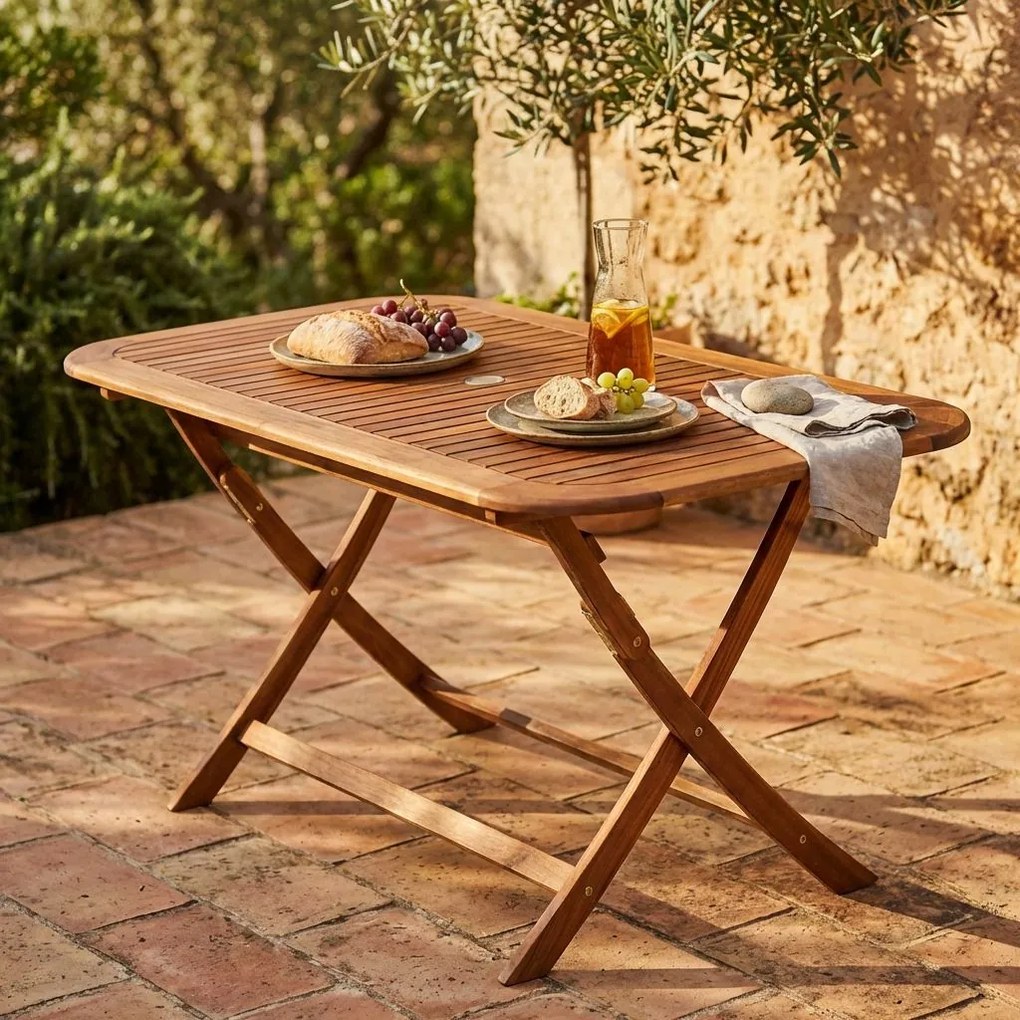 SOLEA - tavolino da giardino pieghevole in legno massiccio di acacia