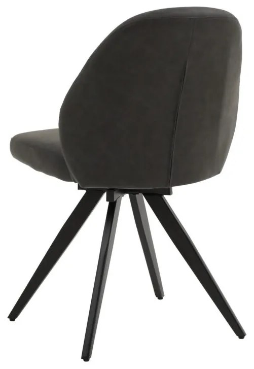 Set di sedie girevoli ZENNENDAL in similpelle antracite e gambe in metallo nero