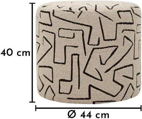 Poggiapiedi beige con rivestimento in bouclé Nairobi – Mauro Ferretti