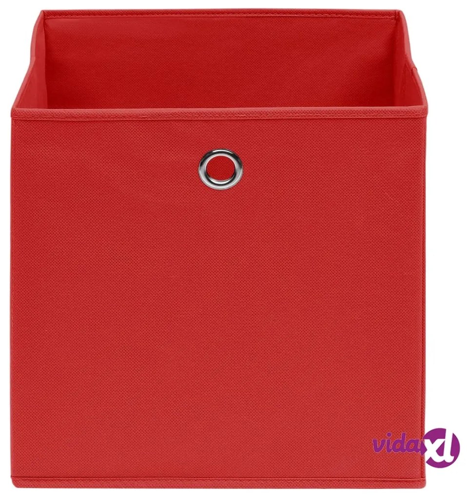 vidaXL Contenitori 10 pz in Tessuto non Tessuto 28x28x28 cm Rosso