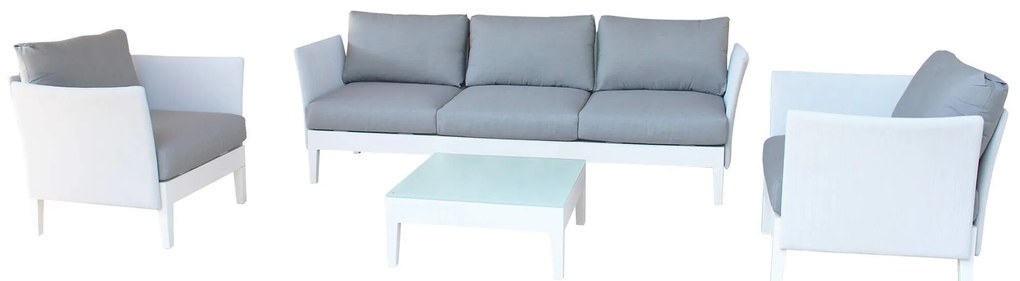 OPUS - salotto da giardino 5 posti in alluminio completo di cuscini