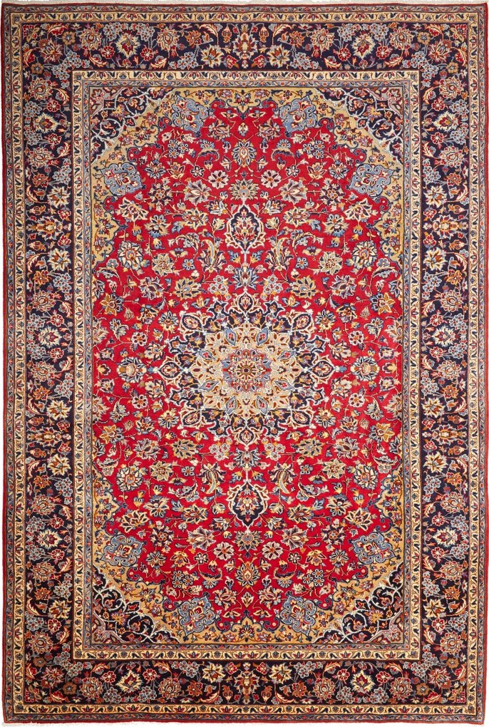 Najafabad Tappeto 250x370 Rosso (Iran) Annodato A Mano