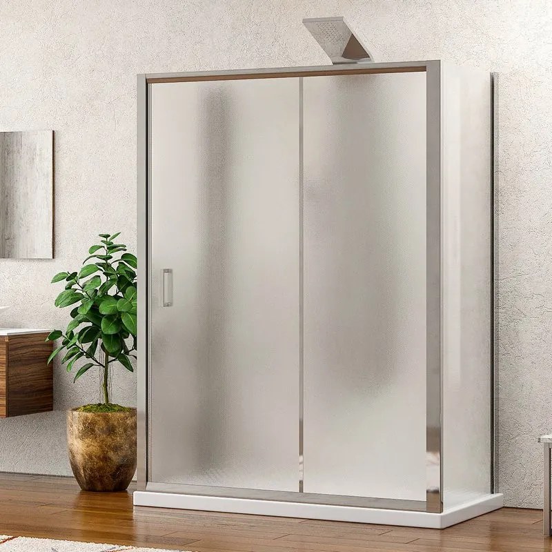 Box doccia 90x120x90 3 lati vetro opaco apertura scorrevole K410NS - KAMALU