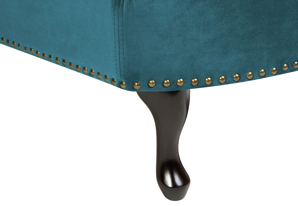 Chaise longue destra in velluto verde acqua NIMES Beliani